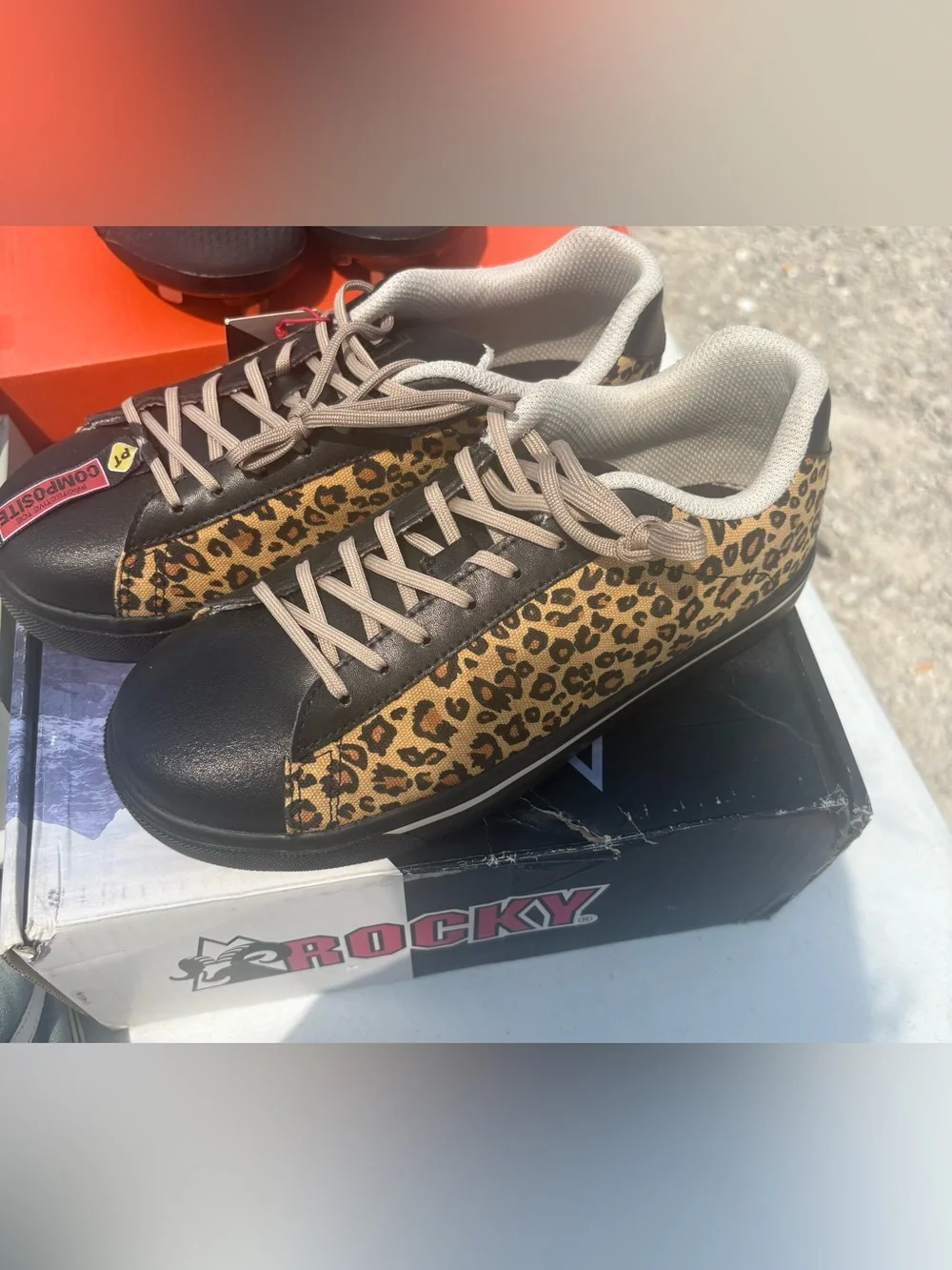Rocky Leopard Print SR casuals work safety Sneakers size 8